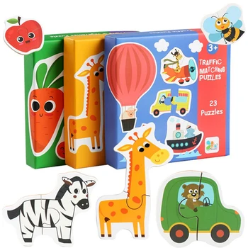 Веселый пазл для детей, транспортировка животных, Фрукты, Овощи, игрушки для раннего развития, подарок для детей, развивающая игрушка