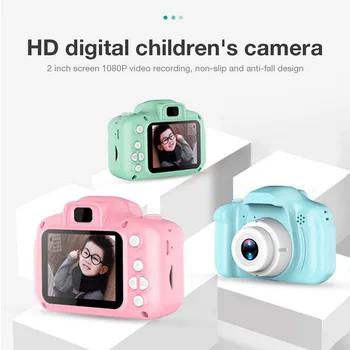 Мини Мультяшная камера с 2-дюймовым экраном высокой четкости, развивающие детские игрушки, портативная видеокамера, цифровая зеркальная камера, камера для детей