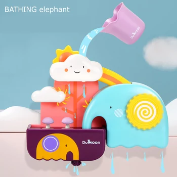 Слоник Мама Сокровище Брызгающая игрушка для ванной комнаты Слон В ванне с присоской, Капающая вода, Вращающаяся Маленькая игрушка-Облако