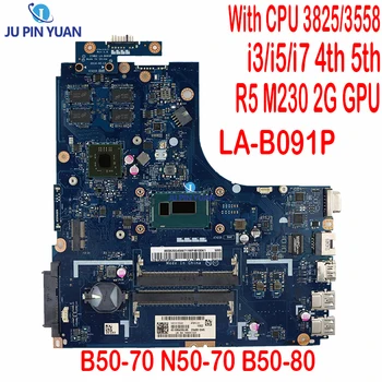 Материнская плата LA-B091P.Для материнской платы ноутбука Lenovo B50-70 N50-70 B50-80.С процессором 3825/3558 i3/i5/i7 4-5-го поколения. Графический процессор R5 M230 2G