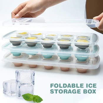 Складная форма для льда на 10 сеток, Круглая Форма для приготовления замороженных кубиков льда, Форма для выпечки конфет, шоколада, Кухонные принадлежности
