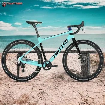 TWITTER Гравий X105 R7000-22S Гидравлический дисковый тормоз 700c * 40C T900углеродистый Дорожный Велосипед Полностью Скрытый Внутренний Кабель гравийный велосипед