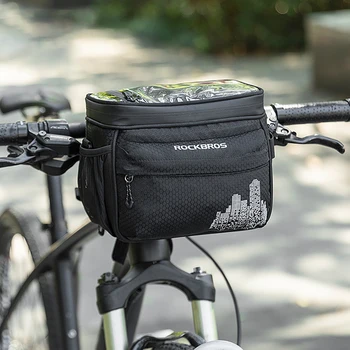 Велосипедная сумка Rock Brothers, седельная сумка с сенсорным экраном, сумка для горного велосипеда, сумка для передней балки, сумка для мобильного телефона, верхняя трубка, аксессуары для верховой езды