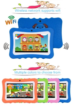 7-Дюймовый HD-экран 1 + 8g Четырехъядерный Детский планшет Android 4.4 Рождественский подарок Wifi Bluetooth-плеер Детский обучающий планшет-головоломка