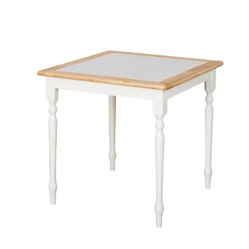 Квадратный обеденный стол TMS с кафельной столешницей, белый/натуральный обеденный стол