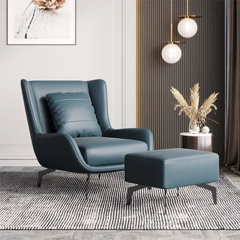 Nordic Light Роскошное Кресло Для Отдыха, Дизайнерский Итальянский Креативный диван из натуральной кожи