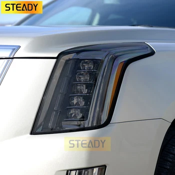 2 шт., Защитная пленка для автомобильных фар, Реставрация фар, Прозрачная Черная наклейка из ТПУ для Cadillac Escalade 2016- Аксессуары