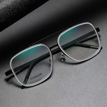 Титановые оправы для очков Датского бренда, Мужские И женские Ретро Квадратные очки, ультралегкие Очки для чтения при близорукости по рецепту 9744