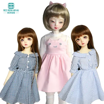 Одежда для куклы BJD подходит на 1/4 43 см, модное хлопковое платье в клетку для куклы MSD bjd