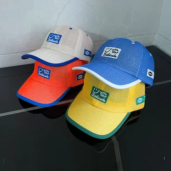 Новая бейсбольная шляпа для мальчиков, Летний солнцезащитный крем, Студенческая Регулируемая Детская шляпа с буквами, Уличная дышащая сетчатая шляпа для дошкольников