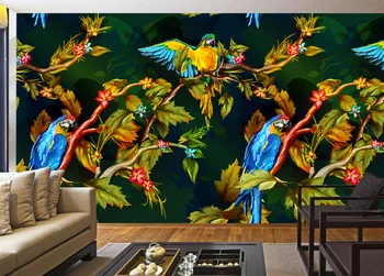 Обои на заказ тропический лес тропические растения цветы и птицы фоновые обои украшение спальни 3D обои